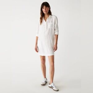 NWT Michael Stars Eleanor Linen Shirt Dress – White – Size Medium